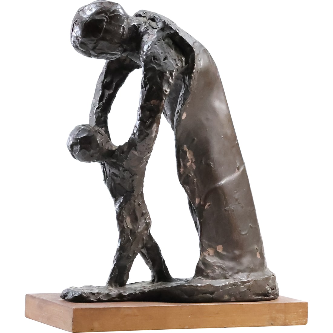 P Lipman Wulf 1965, Terra Cotta Sculpture of a Mother and Child, Signed and Dated, 14 in. height (1 of 20)