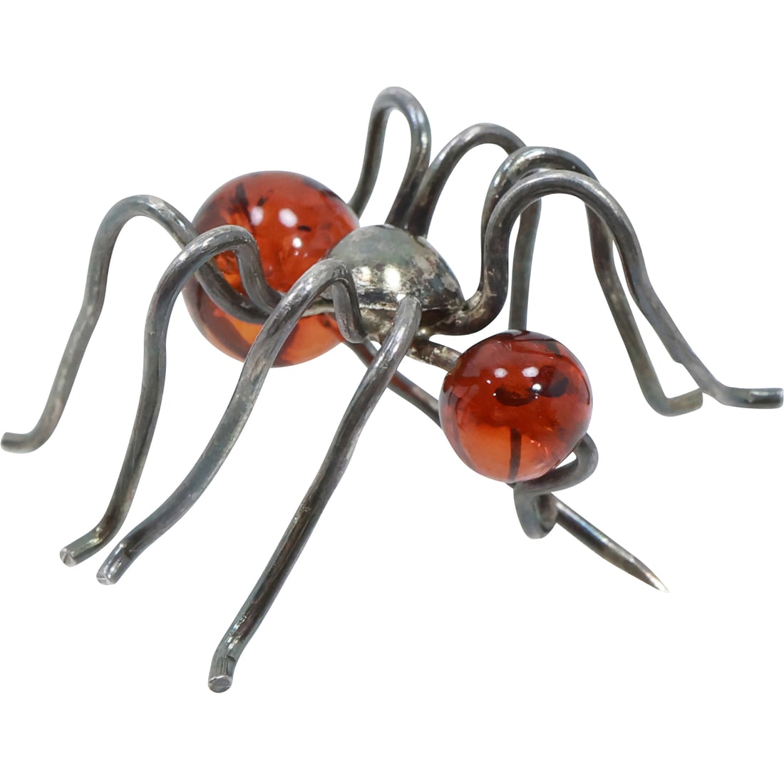 Sterling Silver and Amber Insect Pin 1  in. x 1 3/8 in. (1 of 12)