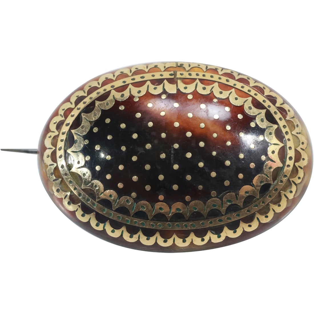 Victorian 14K GOLD and Lucite Oval Pin 1 1/4 in. x 7/8 in.: Victorian 14K GOLD and Lucite Oval Pin 1 1/4 in. x 7/8 in.