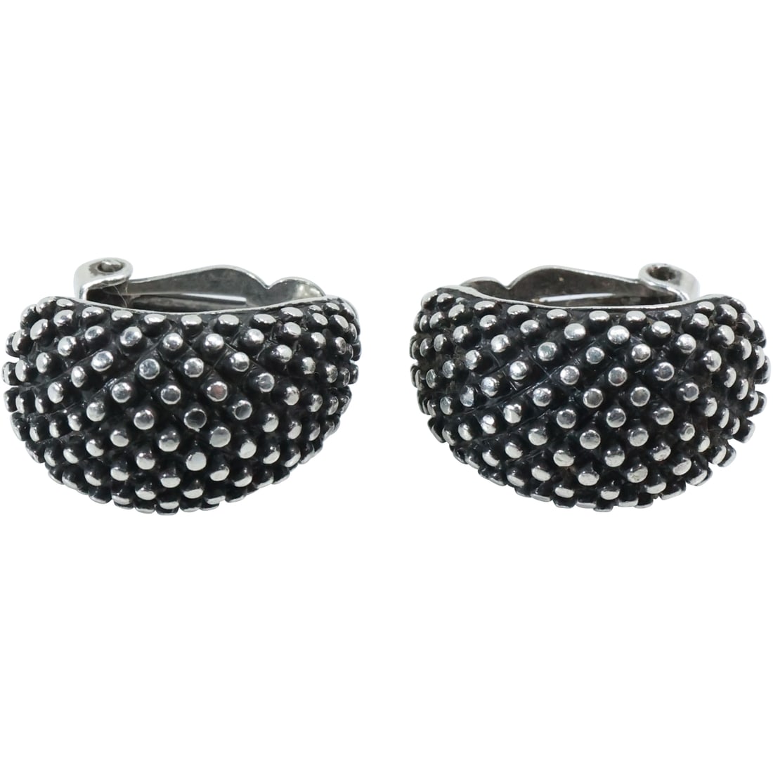 marked AK tests 10K GOLD Beaded Clip-on Earrings , 1 in. x 5/8 in. , 8.6 dwt.: marked AK tests 10K GOLD Beaded Clip-on Earrings , 1 in. x 5/8 in. , 8.6 dwt.