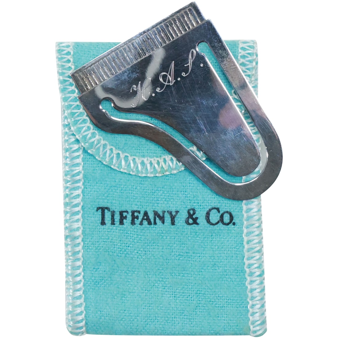 TIFFANY & CO 1990 .925 STERLING Silver Carnegie Hall 100th Anniversary Piano Paper Clip: TIFFANY & CO 1990 .925 STERLING Silver Carnegie Hall 100th Anniversary Piano Paper Clip, with Fabric Pouch. 2 in. x 1 1/2 in.