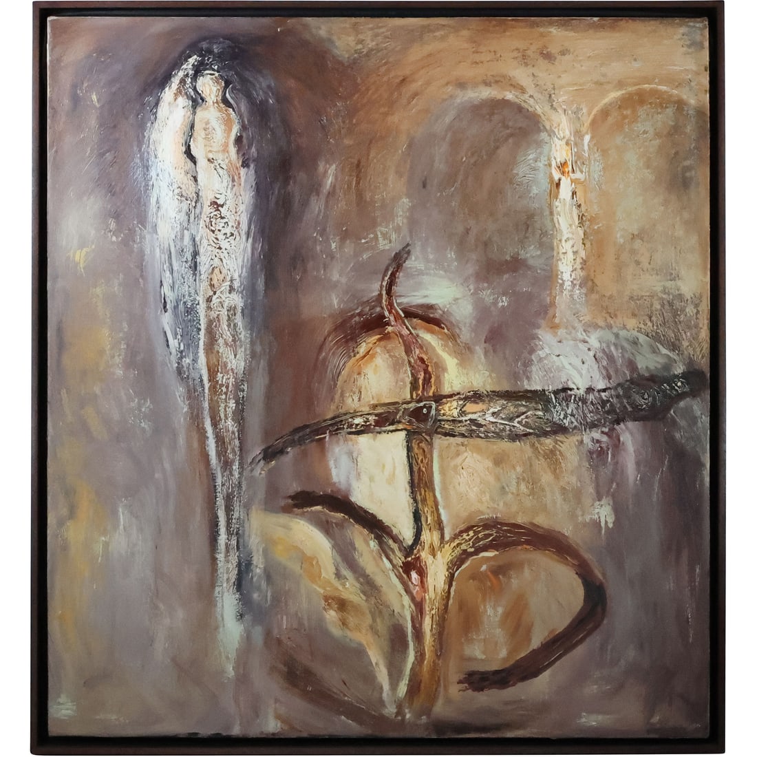 Jane Smaldone, American, 20th C. Abstract Signed and Titled "Fish Tales III" on Verso, Framed (1 of 20)