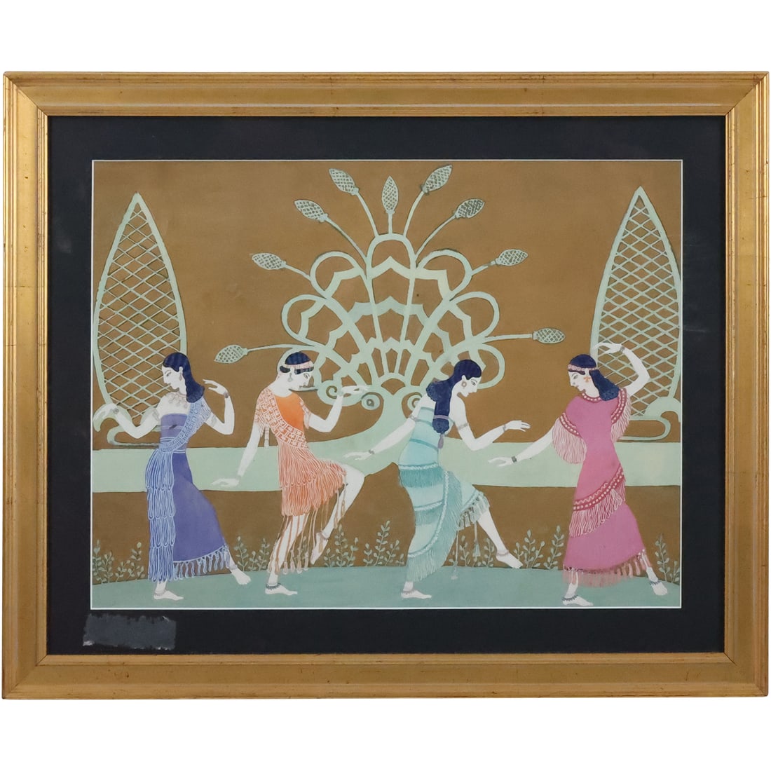 Framed Serigraph Print Art Deco Women in Dance Style of Erte (1 of 20)