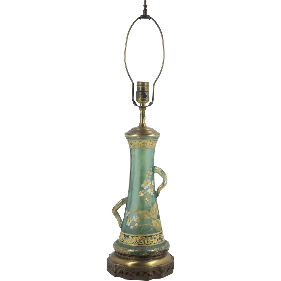 Legras Art Glass 2 Handles Rosehip Vase Table Lamp Two Staggered Twisted Handles 27.5 in. overall h. (1 of 20)