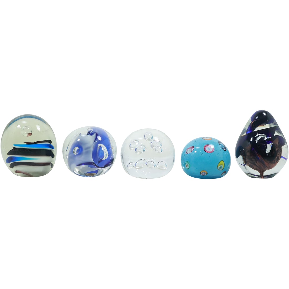 [5] Assorted Art Glass Paperweights including Murano, Signed A Y, Signed Steuben (1 of 20)