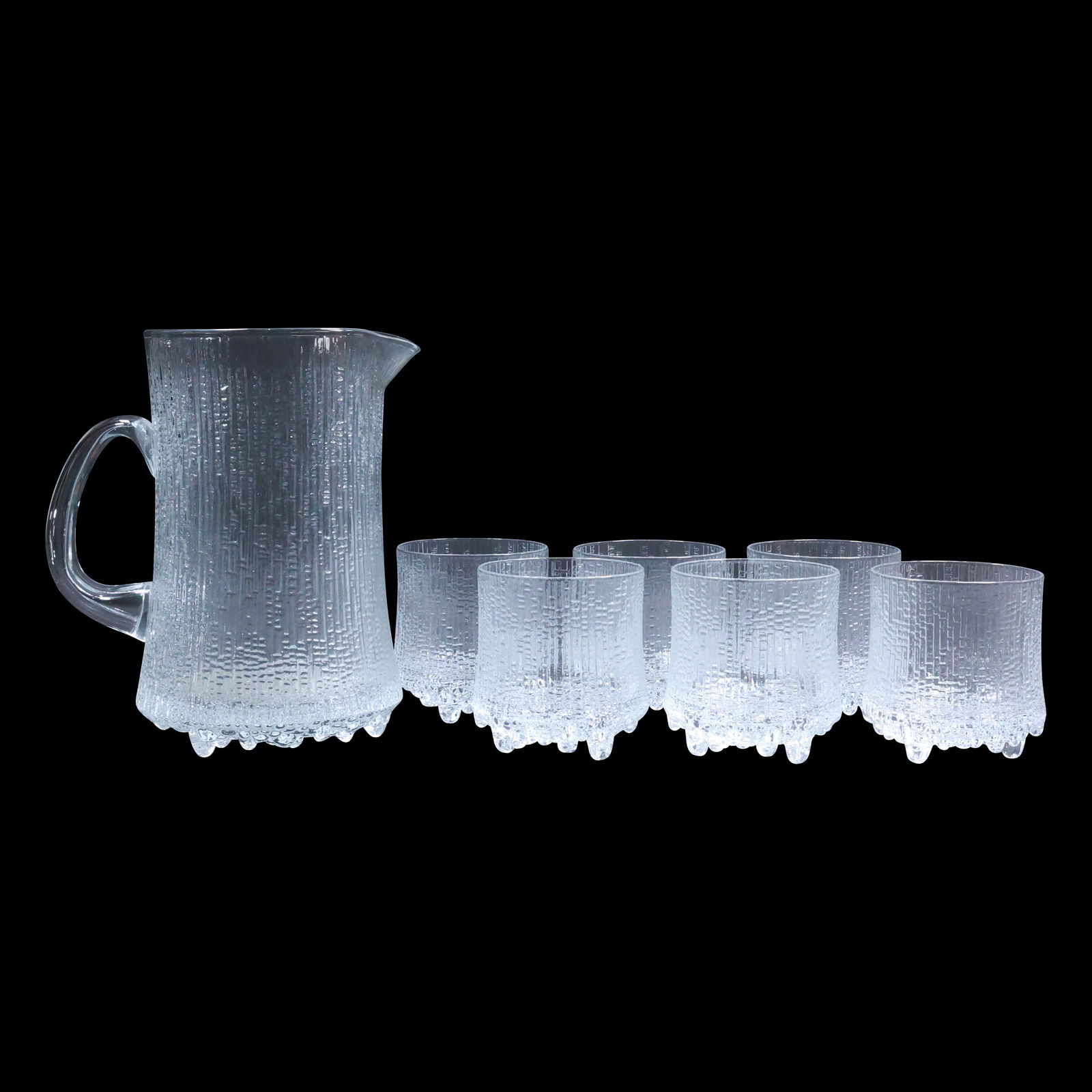 Iittala Ultima Thule Finland Glass Pitcher with 6 Matching Tumblers, Tapio Wirkkala (1 of 20)