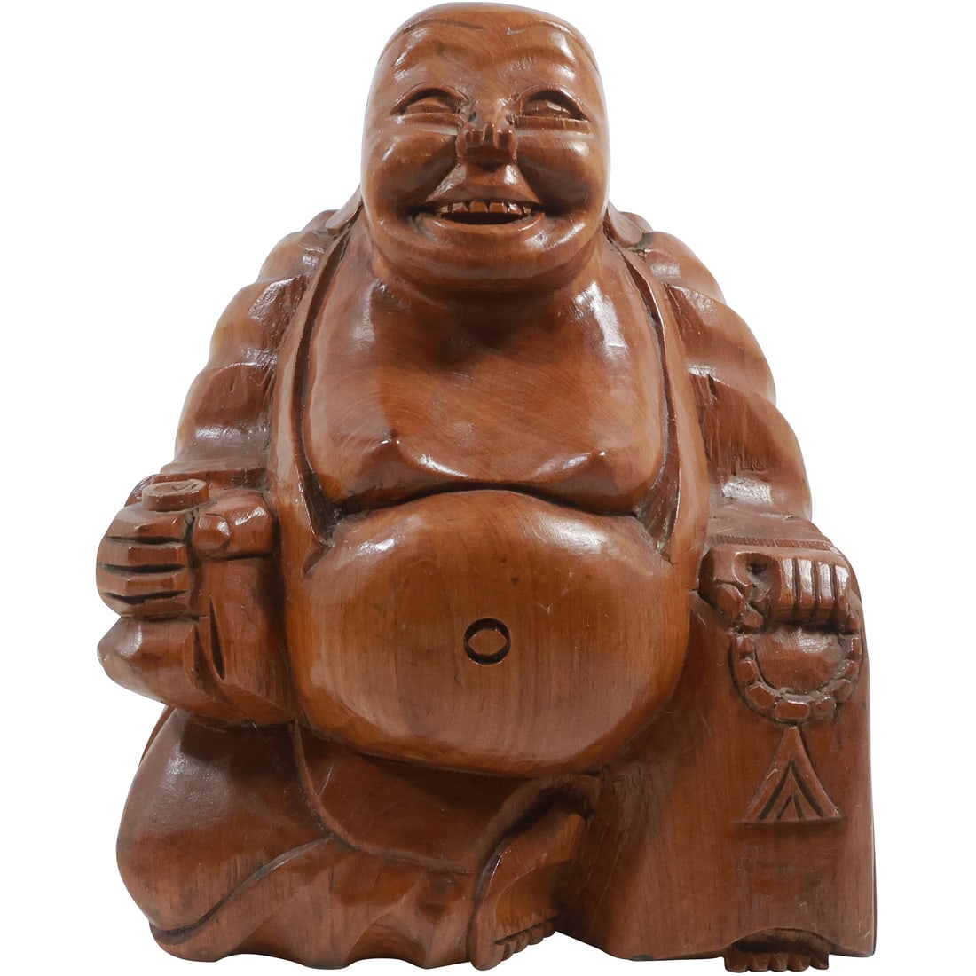 Large Carved Wooden Buddha Figure Sculpture 13 in. height x 9.75 in. wide: Large Carved Wooden Buddha Figure Sculpture 13 in. height x 9.75 in. wide. size: 13x9.75