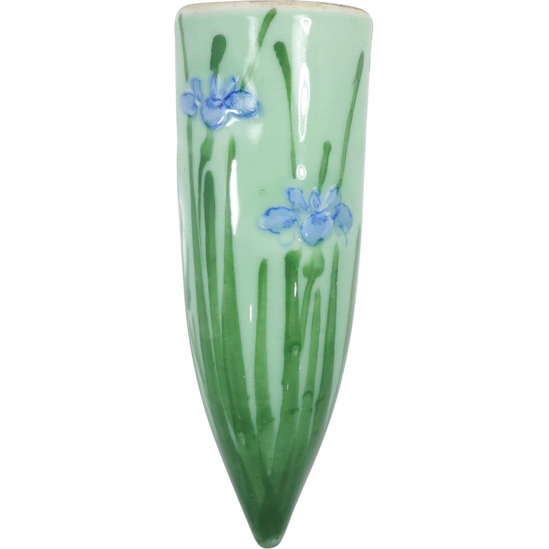 Large Vintage Japanese Celadon Wall Pocket 13 inches length x 4.25 in. wide: Large Vintage Japanese Celadon Wall Pocket 13 inches length x 4.25 in. wide. size: 13x4.25