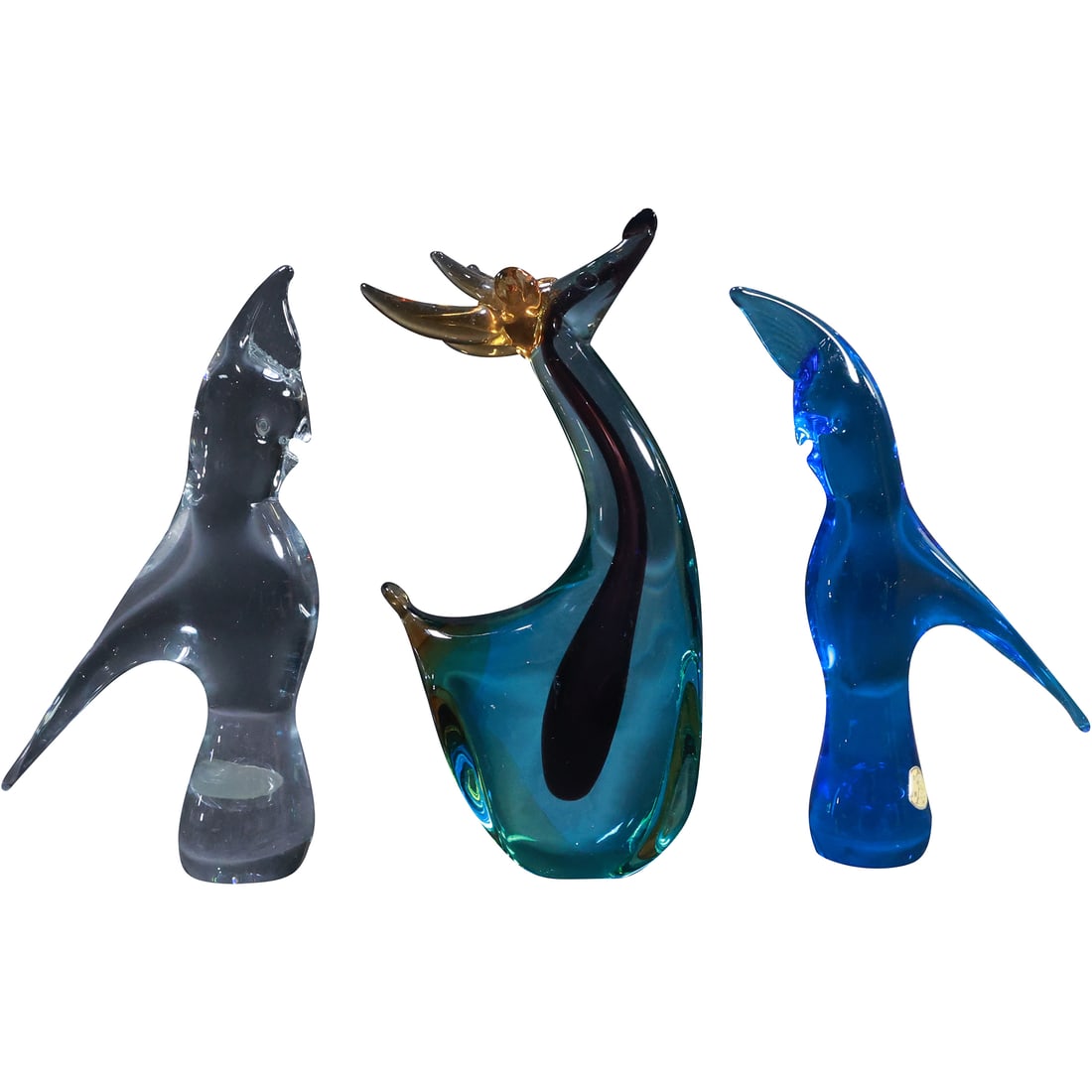 [3] Assorted Art Glass Animal Figure Sculptures Made in Sweden 7.5, 8. and 8.5 in. heights (1 of 20)