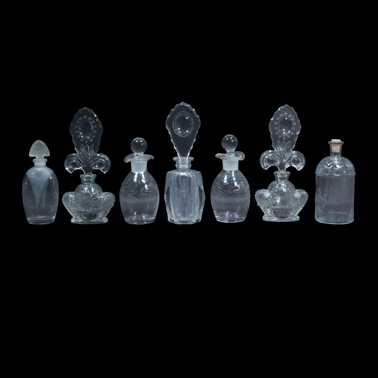[7] Assorted Vintage Crystal Glass Perfume Bottles - Variety (1 of 20)