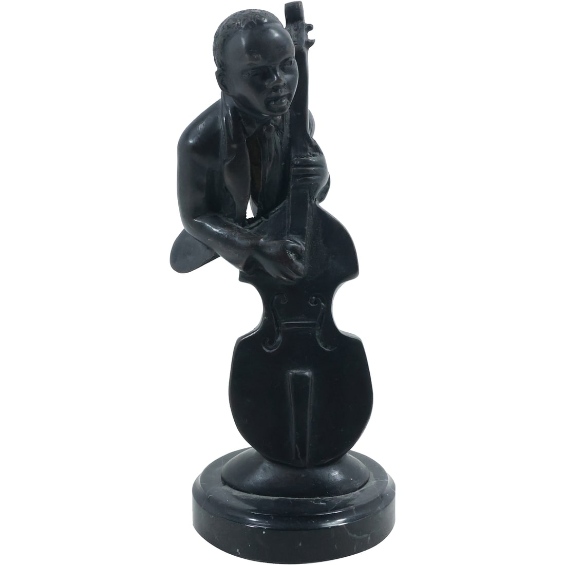 Cast Metal Figurative Jazz Man Playing a Base Cello 9 in. height x 4 in. wide (1 of 20)