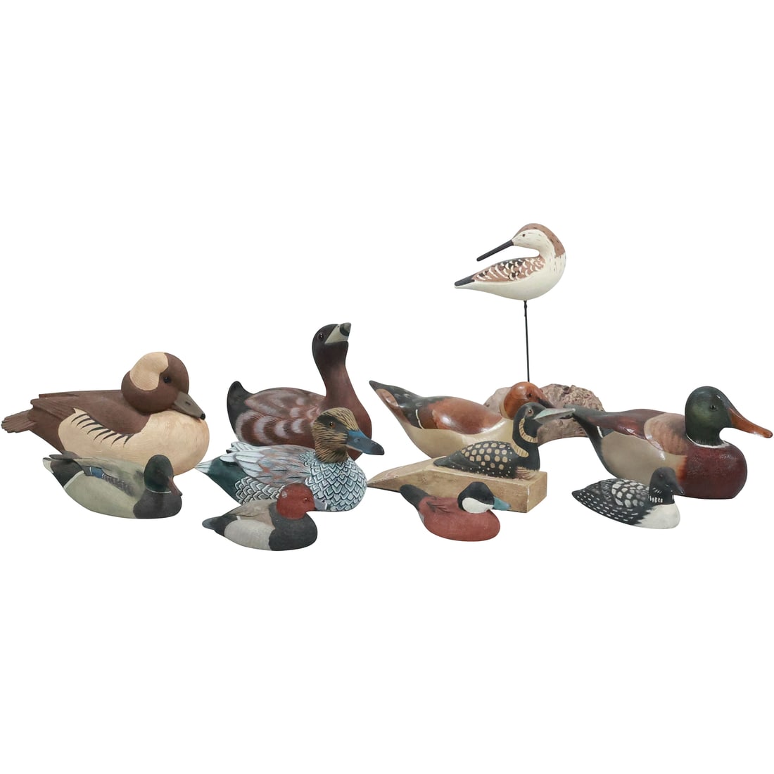Estate Collection 11 Assorted Carved & Painted Duck Decoys, 1 Shorebird, some Signed (1 of 20)