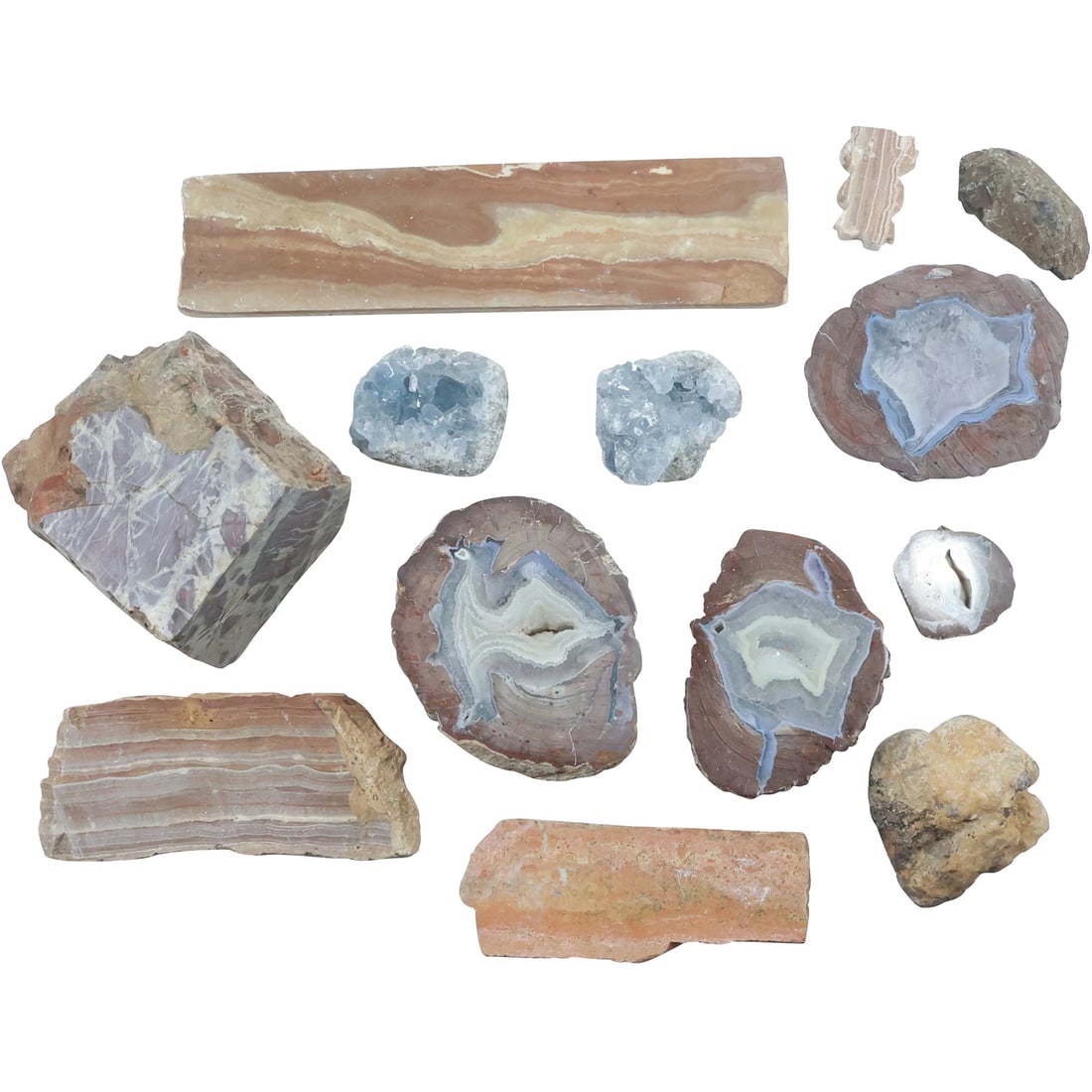 Collection of 13 Assorted Mineral Stones and Geodes, Assorted Sizes (1 of 20)