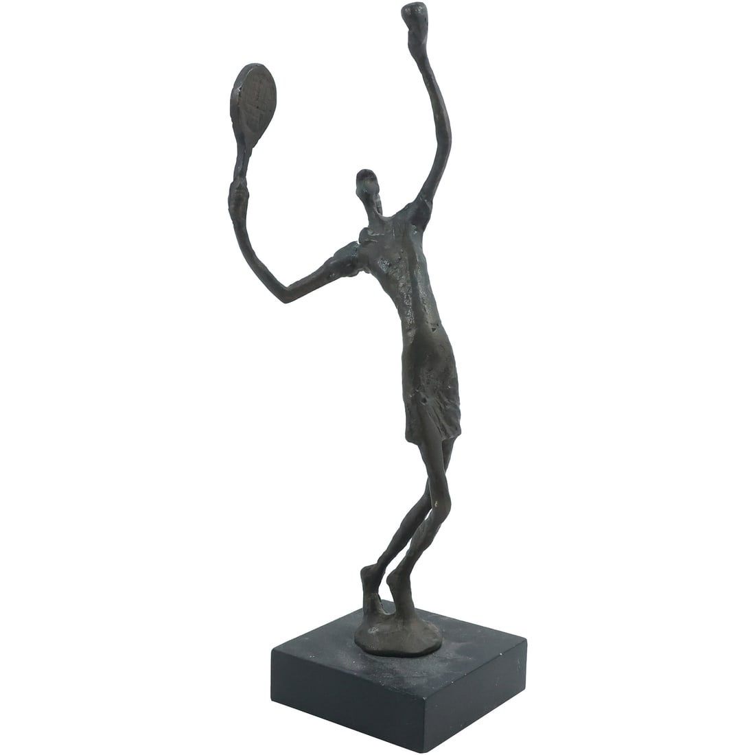 Modernist Bronze Sculpture of a Tennis Player 12 inches height x 4 in. wide - original patina (1 of 15)