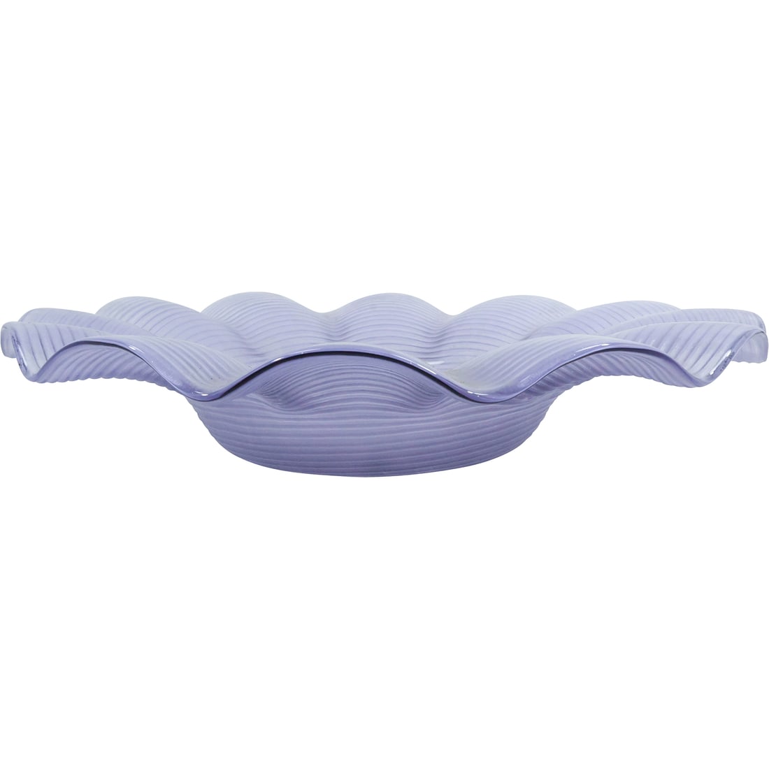 Large 15 in. Diameter Purple Amethyst Glass Platter Centerpiece with Ruffled Rim (1 of 20)