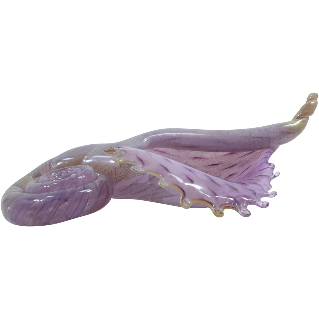 Murano Italian Art Glass CONCH SHELL Purple Amethyst with Gold Dust 12 inches length (1 of 18)