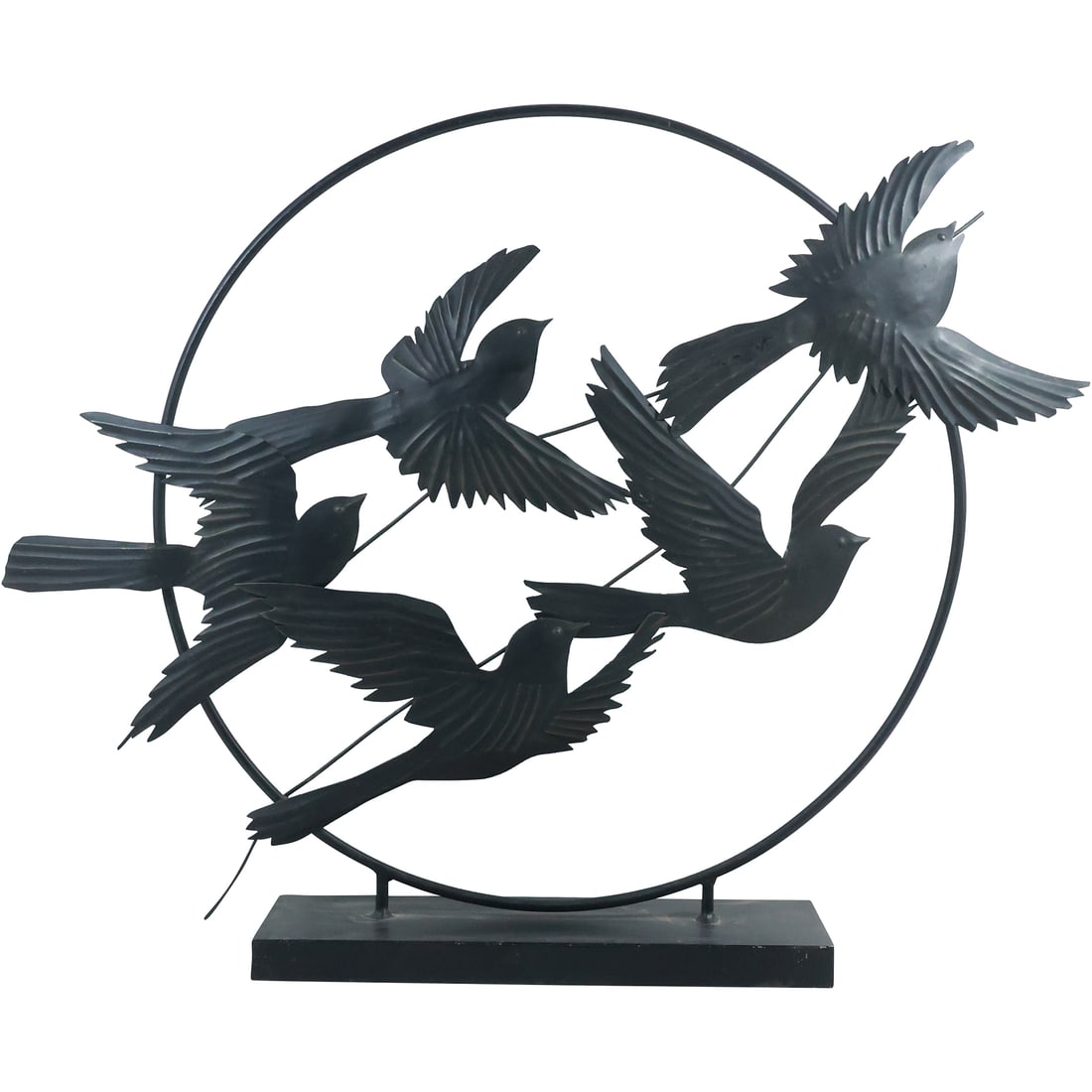 20th C. Metal Toleware Sculpture "Birds in Flight" 21.75 in. height x 28.25 in. length (1 of 20)