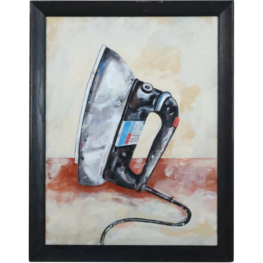 Steven Jennis, American, Oil on Board Painting "Clothes Iron", Signed, Framed (1 of 20)
