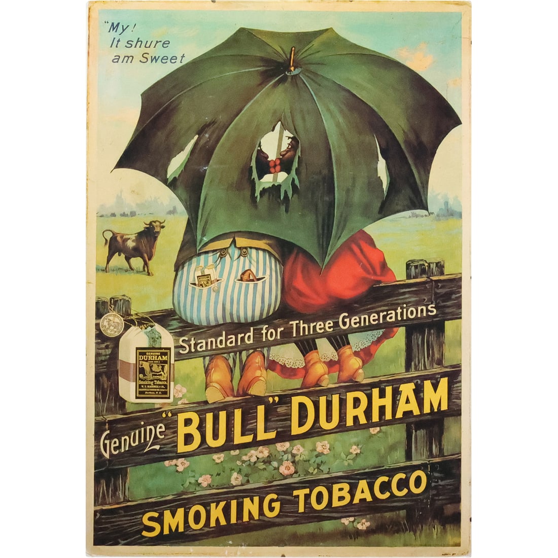 Bull Durham Smoking Tobacco Lithography Poster 26 in. x 18 in. (1 of 20)