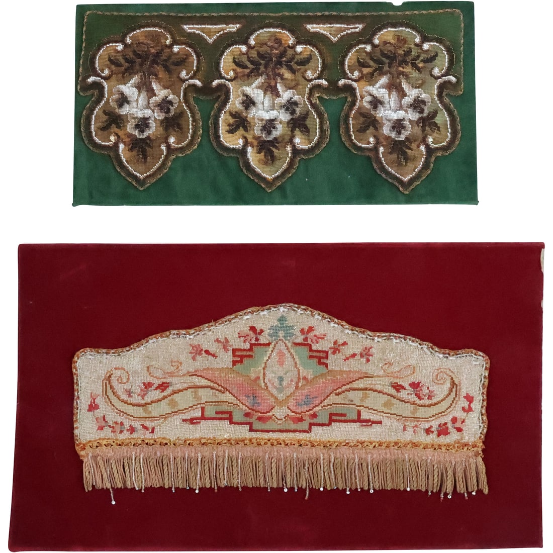 [2] 19th C. Petit Point Needlepoint Embroidery Panels - Victorian (1 of 20)