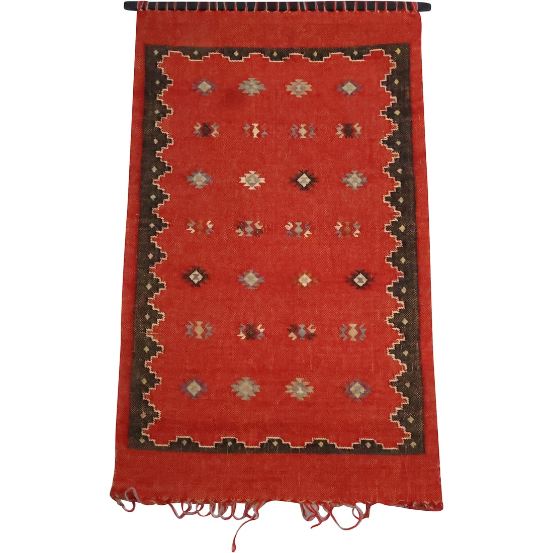 Native American Flat Woven Red Field Wall Hanging 37 inches x 23.5 inches (1 of 20)