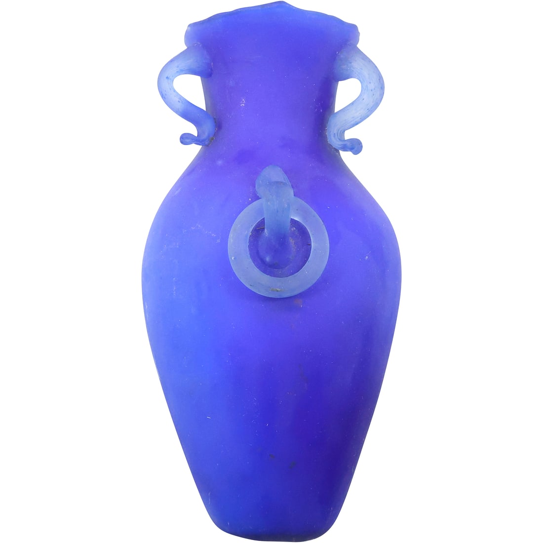 Blue Hand Blown Art Glass Wall Pocket Vase 10 inches length x 5.25 inches (1 of 20)