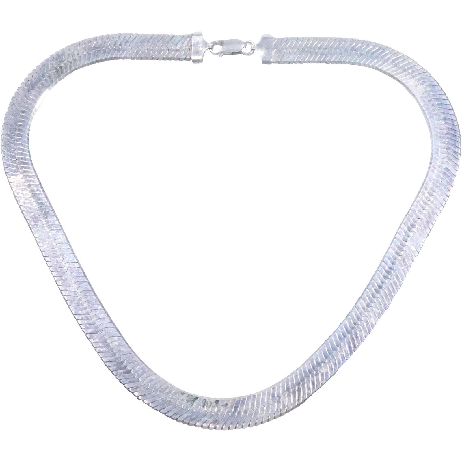 .925 Sterling Silver Italy P.R. E.X. Herringbone Necklace / Chain 18 in. x 3/8 in. , 42.9 grams (1 of 16)