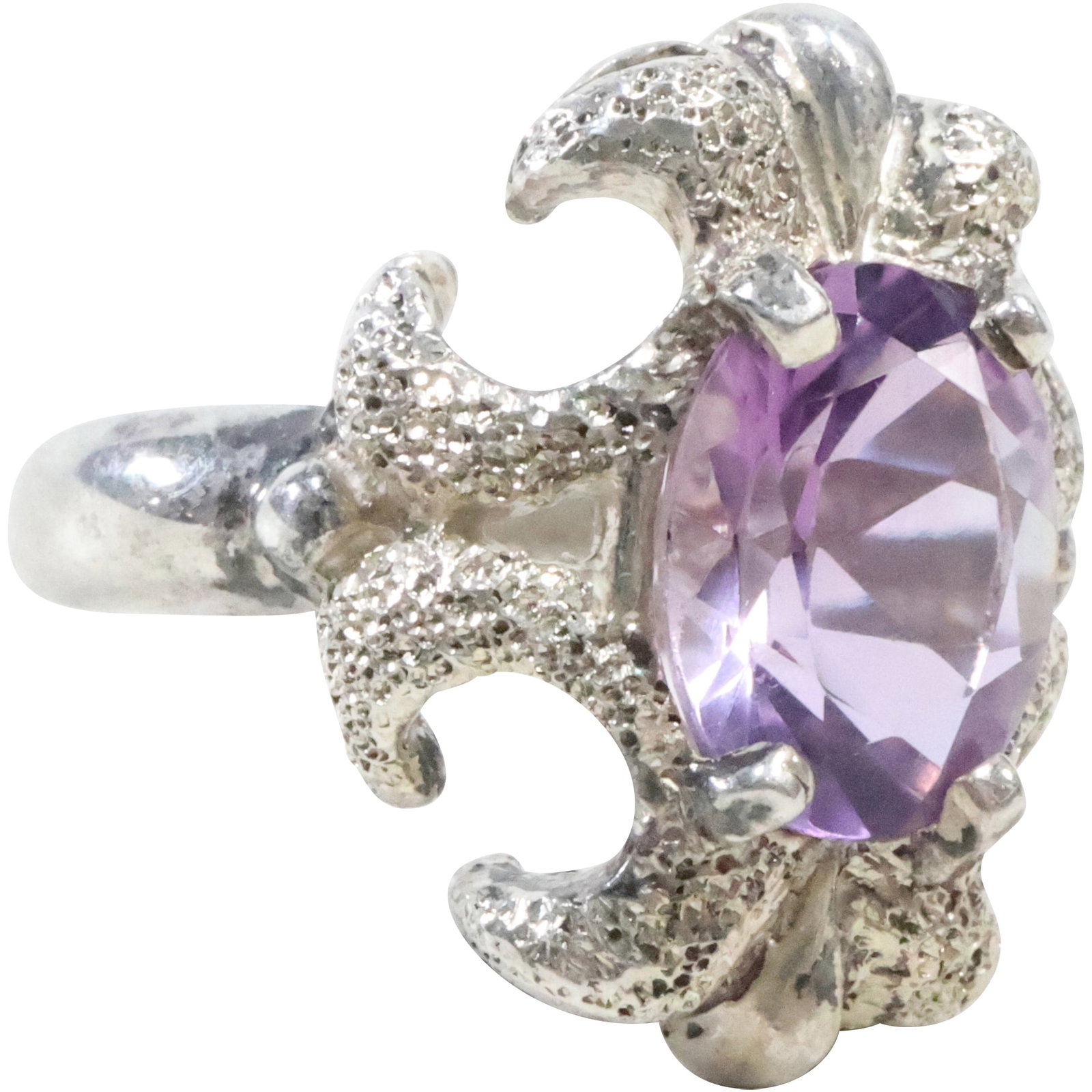 .925 Sterling Silver with Purple Spinel Ring Size 6 , 5/8 in. x 3/4 in. (1 of 12)