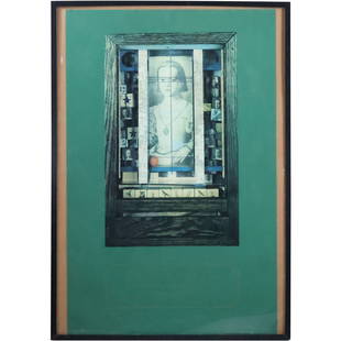 Framed Poster: Joseph Cornell "Curiosity Cabinet": Framed Poster: Joseph Cornell "Curiosity Cabinet". size: 38.75 x 25, 40.5 x 28.5 outside frame