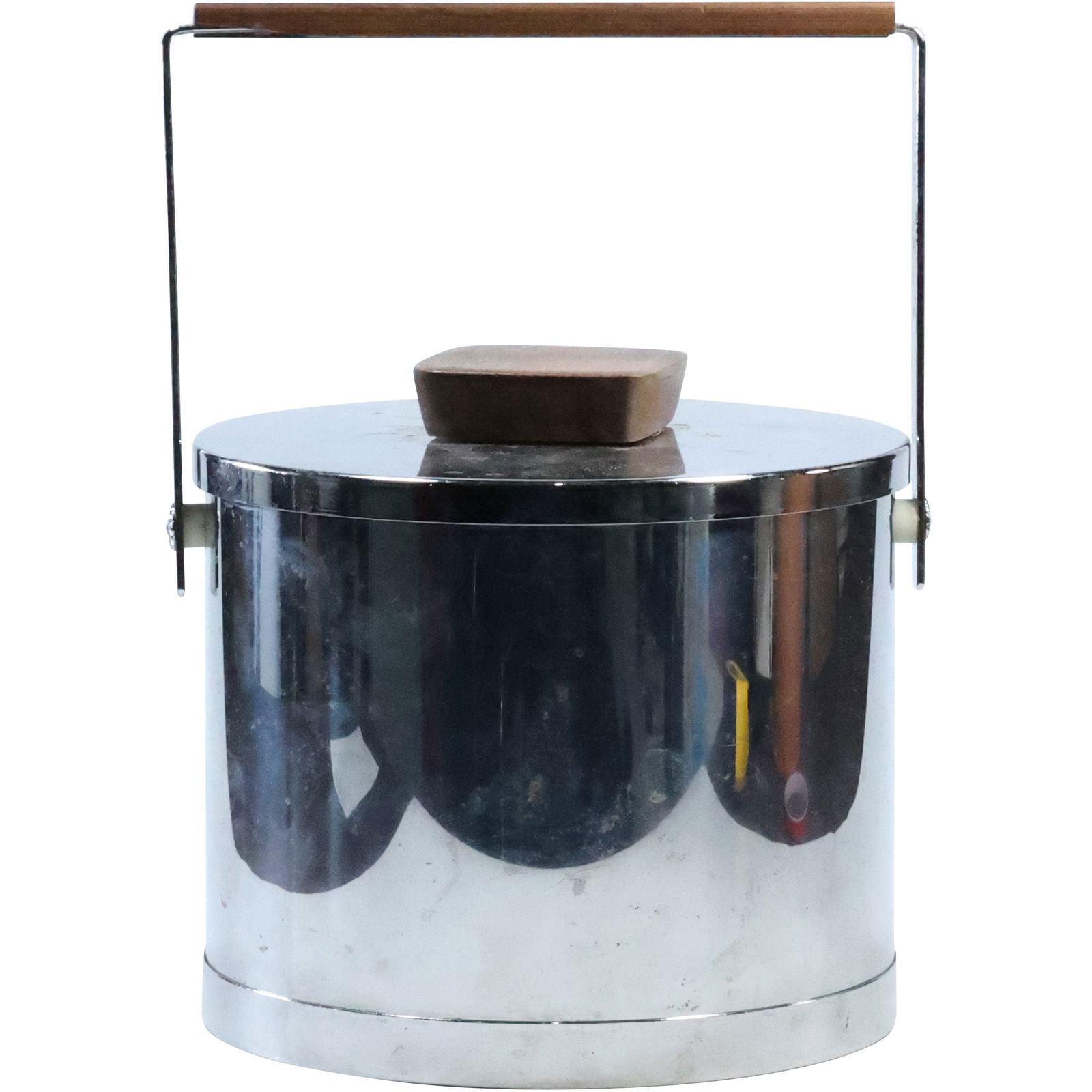 Mid-Century Modern Chrome Ice Bucket with Handle (1 of 19)