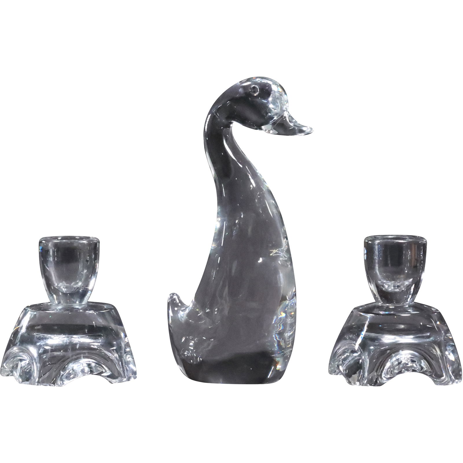2 STEUBEN Crystal Glass Candlesticks and STEUBEN Crystal Glass Duck (1 of 20)