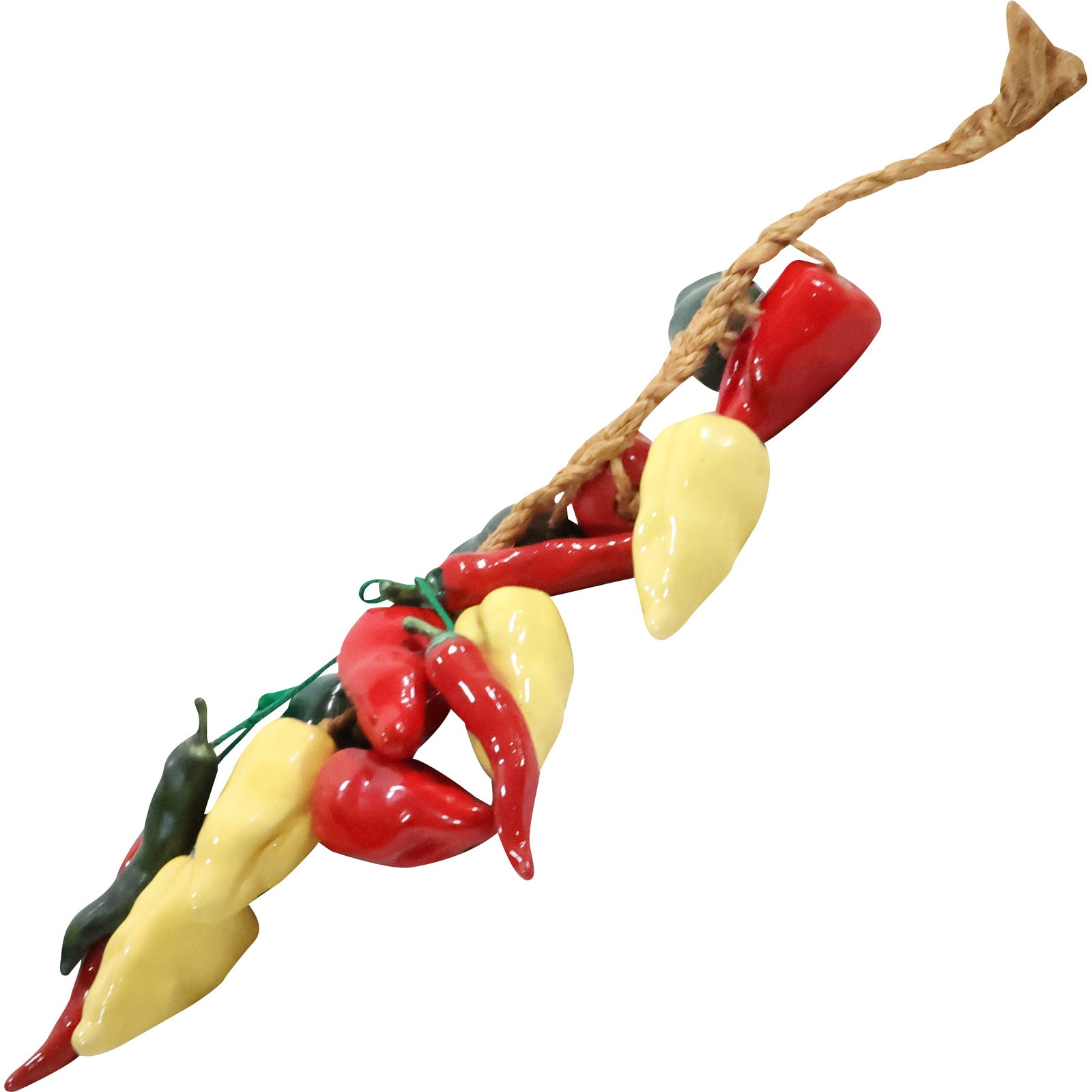 String of Decorative Ceramic Peppers 32 inches length, Colorful Ceramic (1 of 19)