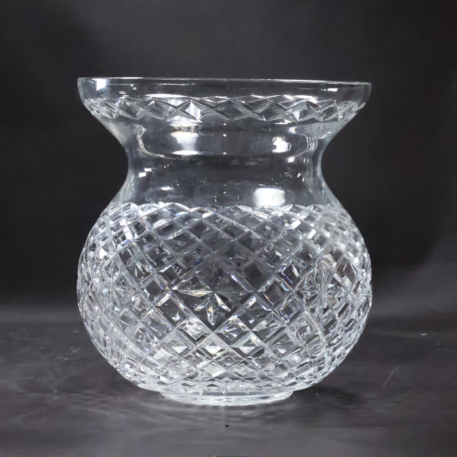 WATERFORD Cut Crystal Glass 9 in. Corset Bouquet Centerpiece Vase: WATERFORD Cut Crystal Glass 9 in. Corset Bouquet Centerpiece Vase. size: 9 x 8.25