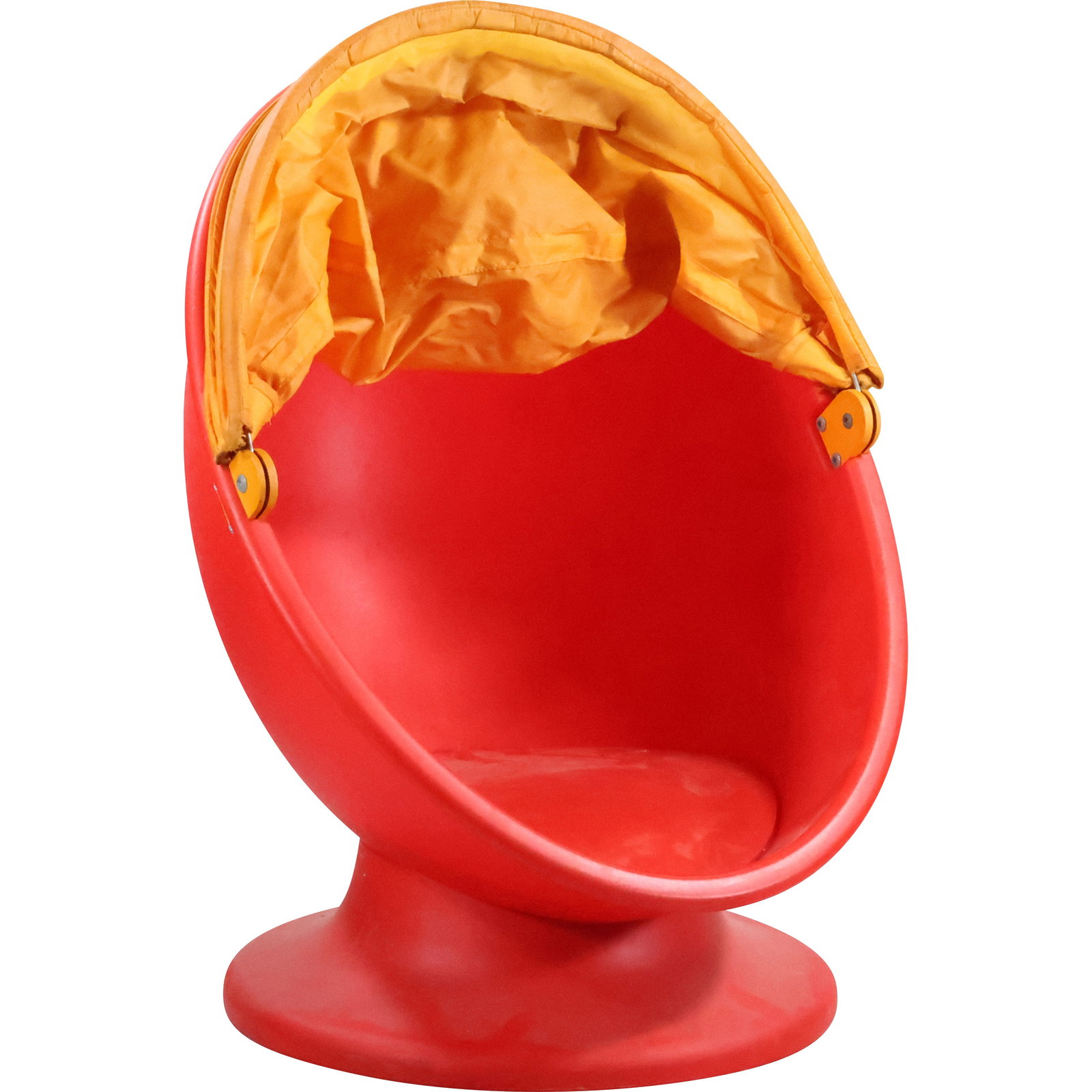 Monika Mulder Designer for Ikea Child's Orange Molded Egg Chair with Pull Down Hood (1 of 20)