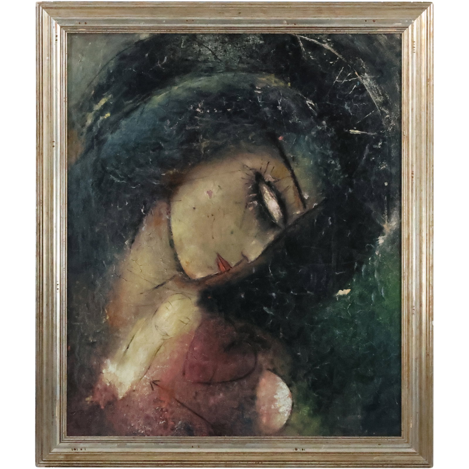 Jamali Ophelia, Giclee on Canvas, Framed , Modernism Woman Portrait "Heart I": Jamali Ophelia, Giclee on Canvas, Framed , Modernism Woman Portrait "Heart I" size: 36 x 30, 41.25 x 35.25 outside frame