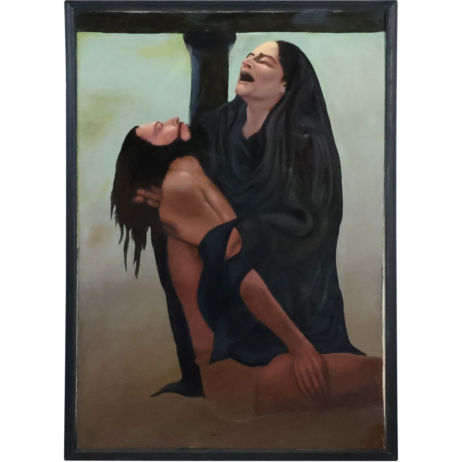 Signed E. Gallo, Large Religious Oil Painting Death of Christ 48 in. x 34 in. image (1 of 20)