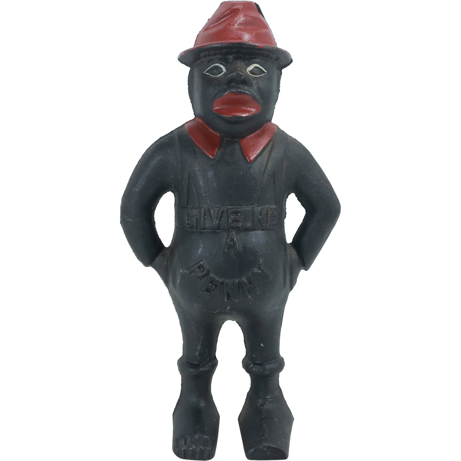 Novelty Cast Iron Black Man Figure Bank "Give Me A Penny' in Original Paint 11 inches height (1 of 18)