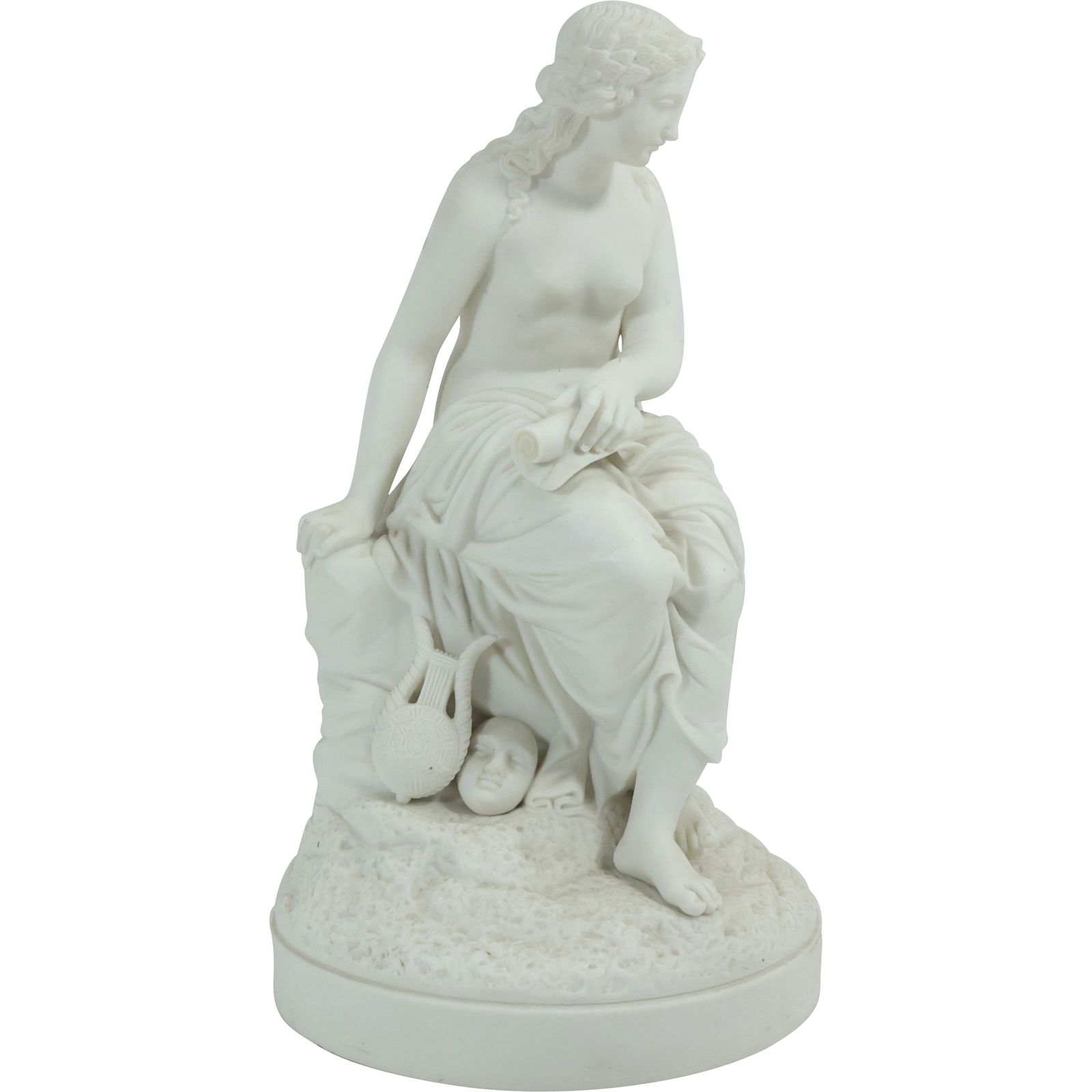 19th C. Parian Bisque Porcelain Figure of a Seated Woman - Fine Quality, 13 inches height (1 of 20)