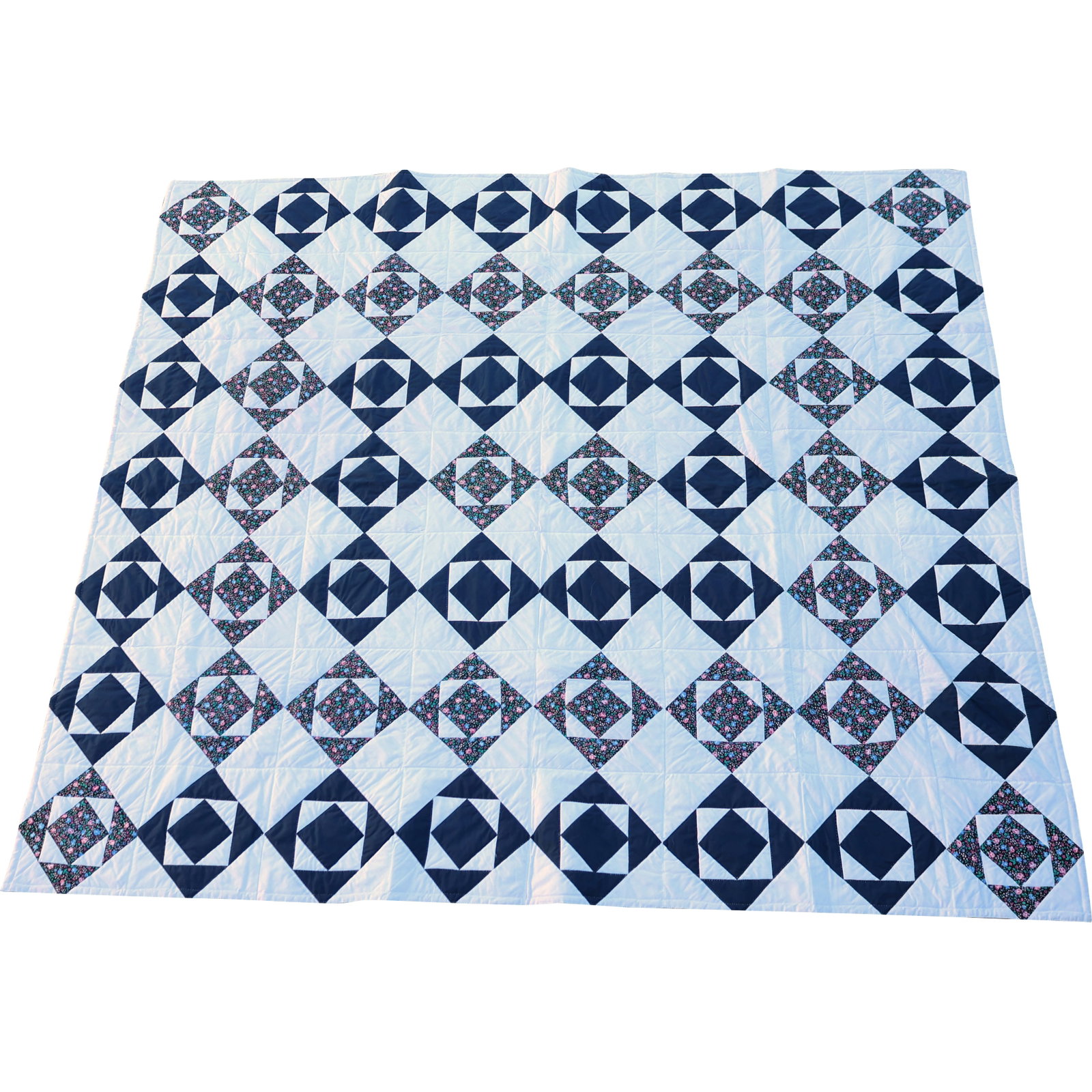Geometric Diamonds Bedspread Quilt 82 inches x 92.5 inches: Geometric Diamonds Bedspread Quilt 82 inches x 92.5 inches. size: 82 x 92.5