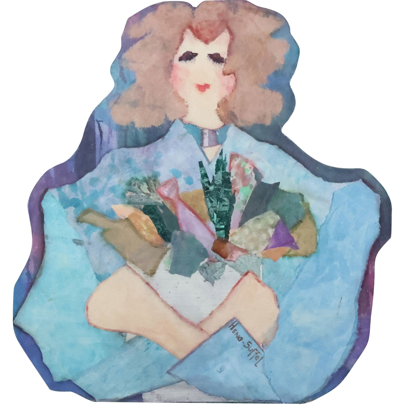 Catherine Heno Suffel, Acrylic and Mixed Media Woman Wall Art Signed Heno-Suffel (1 of 20)