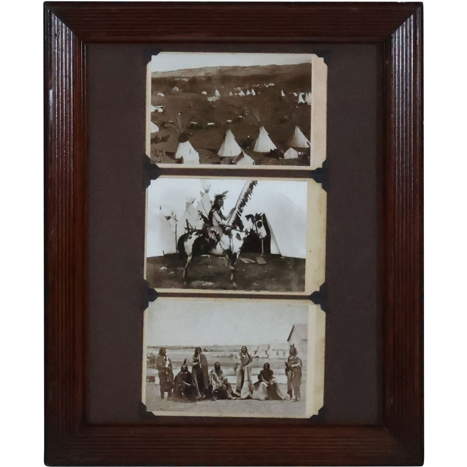 Three Native American Indian Photo PRINTS Mounted in a Frame (1 of 20)