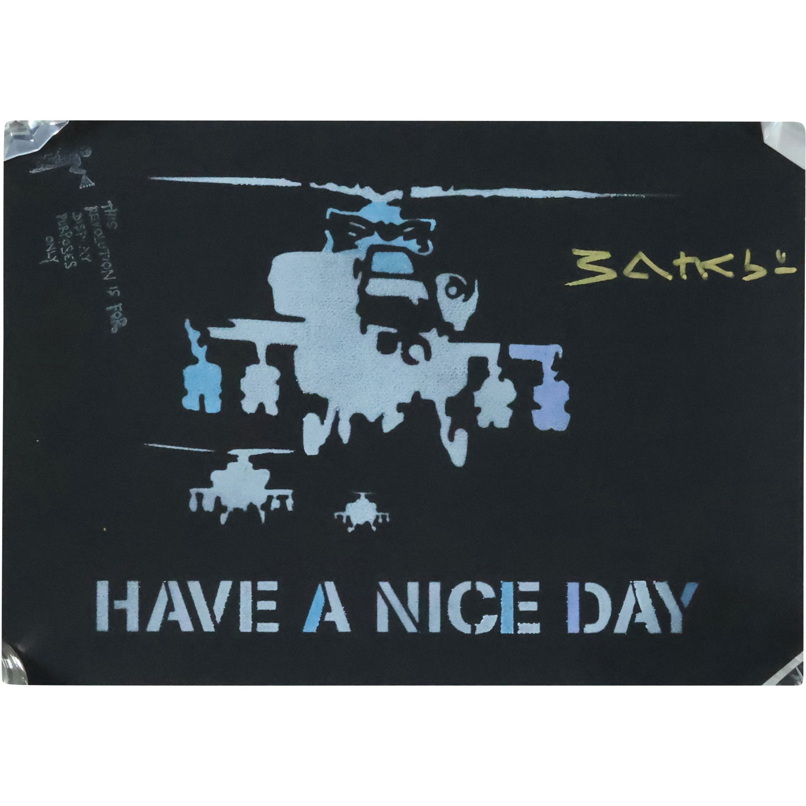 Signed BANKSY "Have A Nice Day" Military Helicopter Artwork (1 of 17)