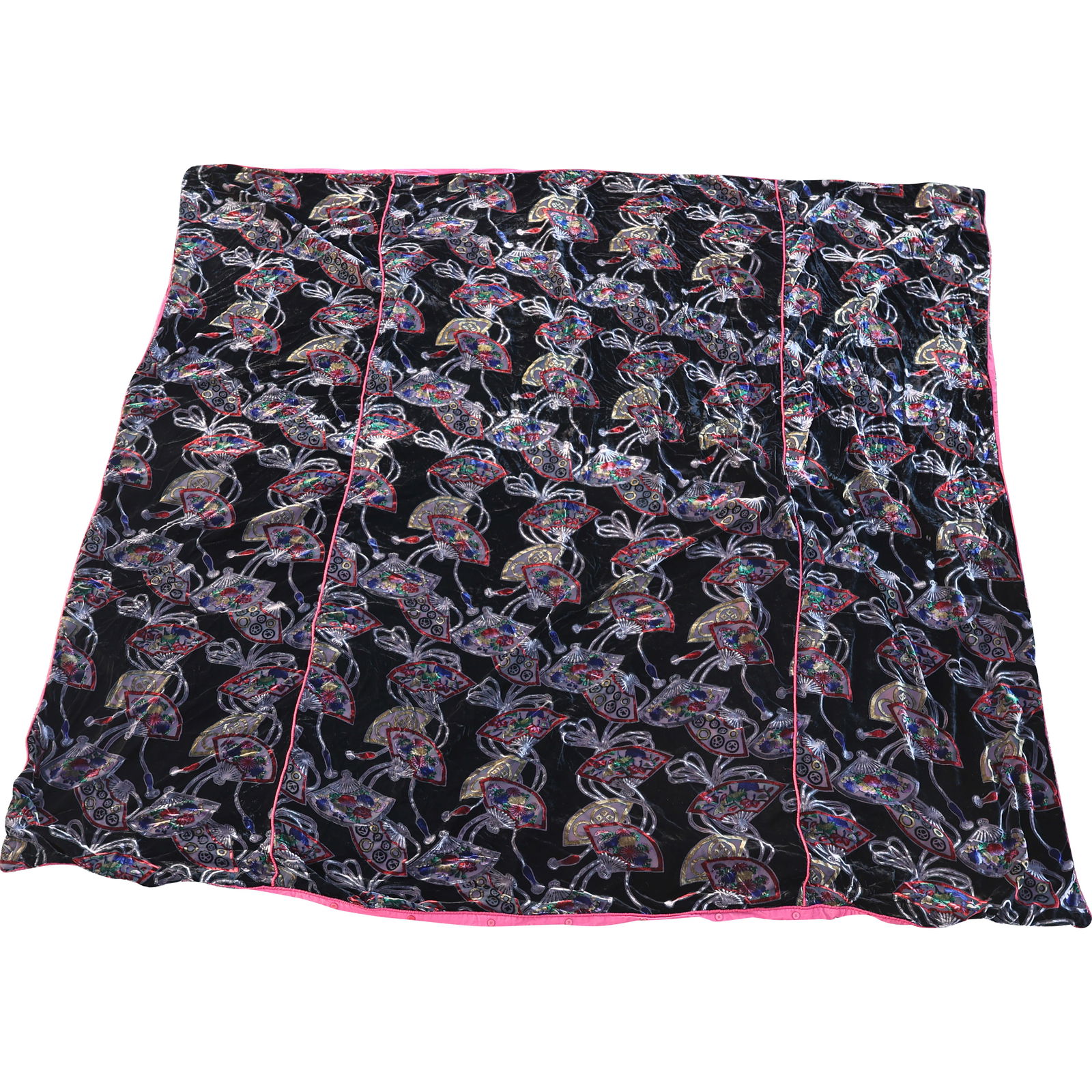 Embroidered "Hand Fans" Coverlet Quilt  cover + sham (1 of 20)