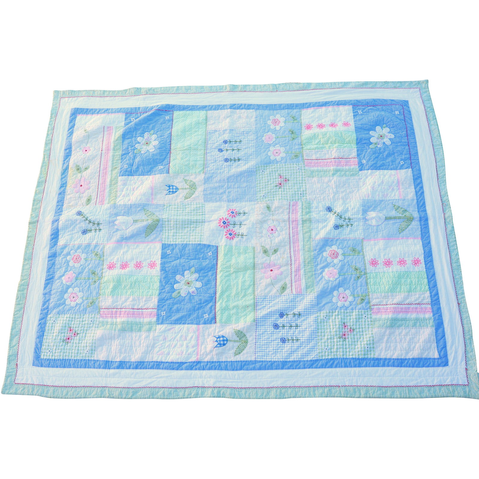 Patchwork Pattern Bedspread Quilt 68 in. x 86 in. (1 of 20)