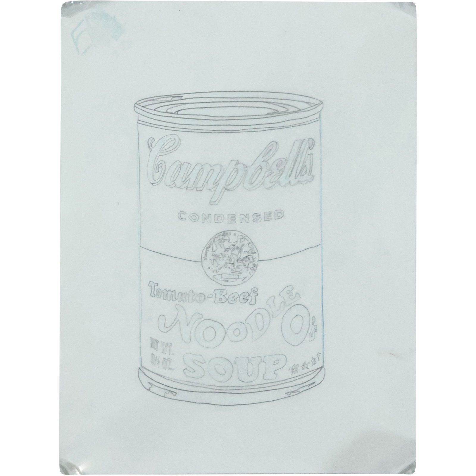 Campbells Soup Artwork on Paper with Studio 54 NYC Stamp on Verso 14.75 in. x 10.75 in.: Campbells Soup Artwork on Paper with Studio 54 NYC Stamp on Verso 14.75 in. x 10.75 in. size: 14.75 x 10.75