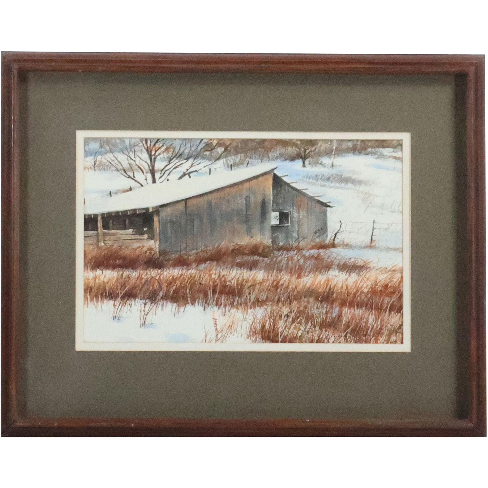 W H Rogers Jr 1971, Allentown Pa, Watercolor Painting "Old Shed" Exhibition Label on Verso (1 of 19)