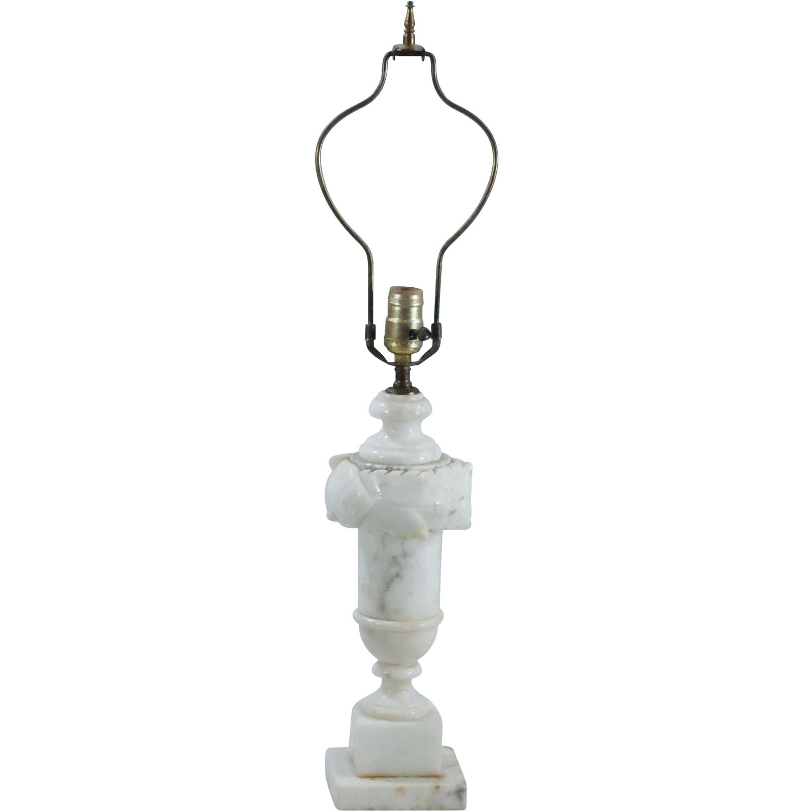 French Carved White Marble Table Lamp Base 24.25 inches overall height (1 of 19)