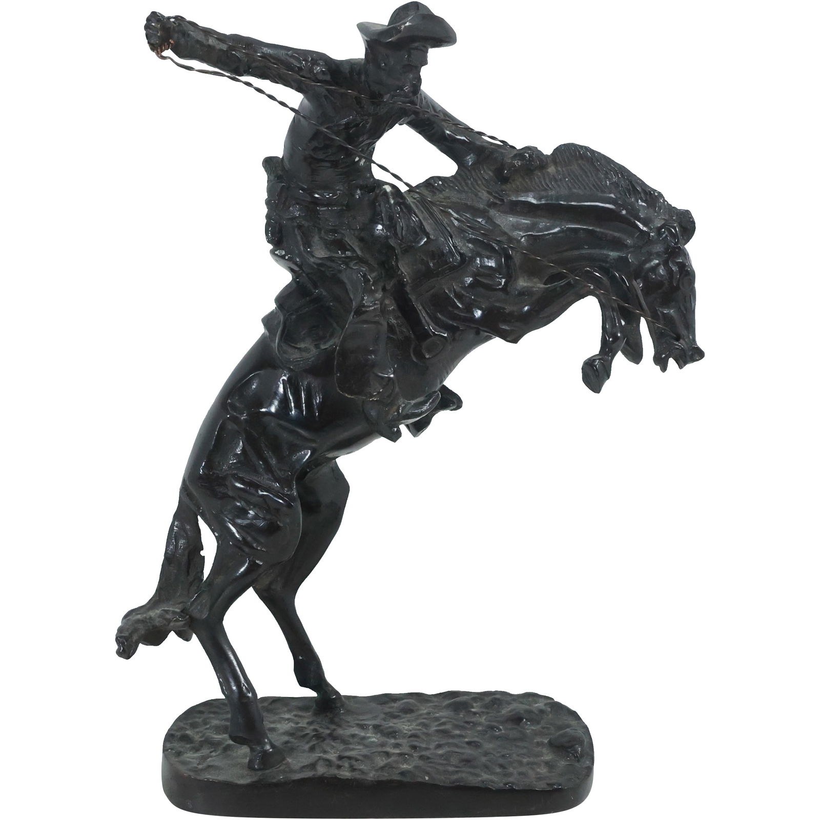 After Frederick Remington, Bronze BRONCO BUSTER Western Sculpture 12.5 in. height (1 of 18)