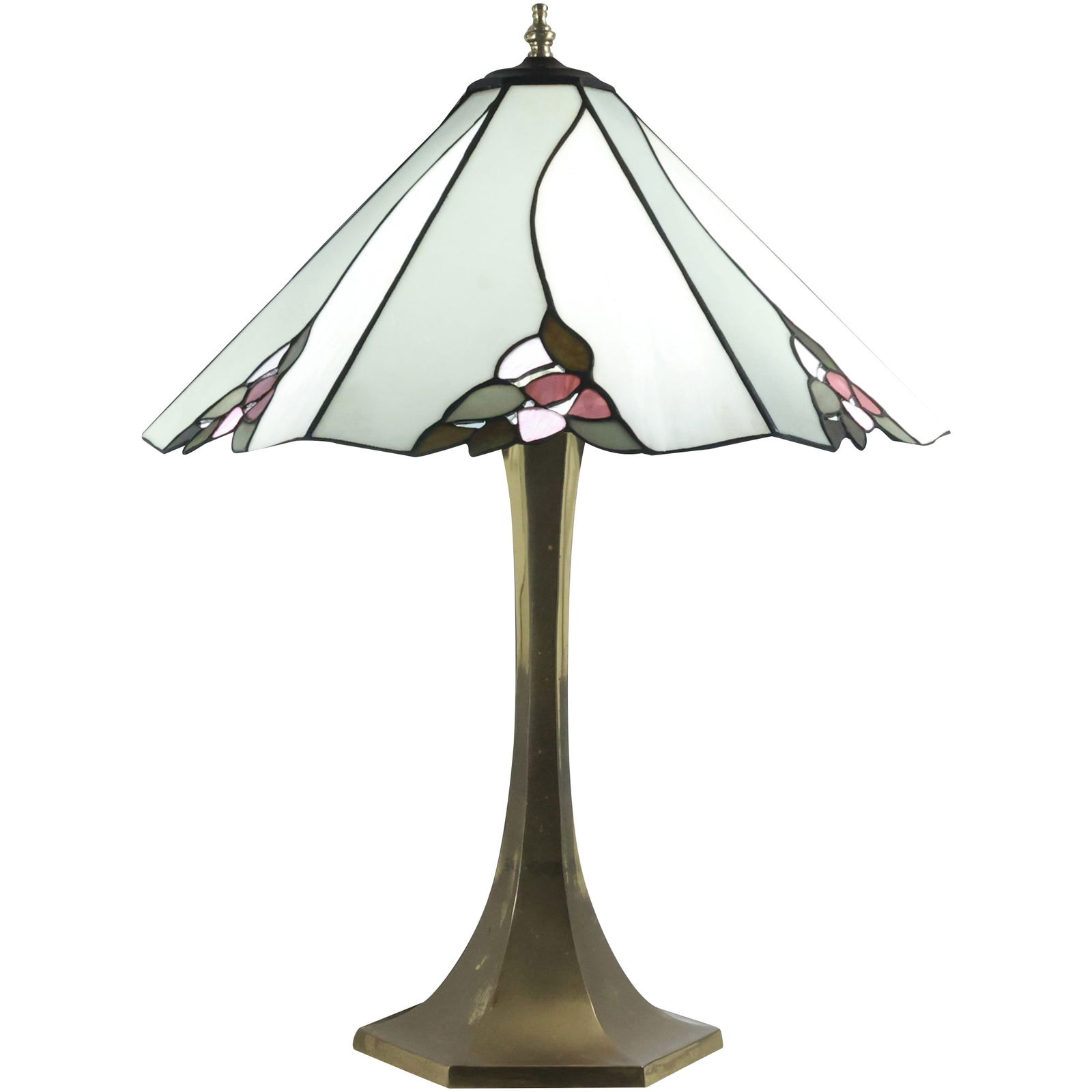 Contemporary Leaded and Stain Glass Table Lamp 22.5 in. height x 18 in. wide shade (1 of 20)