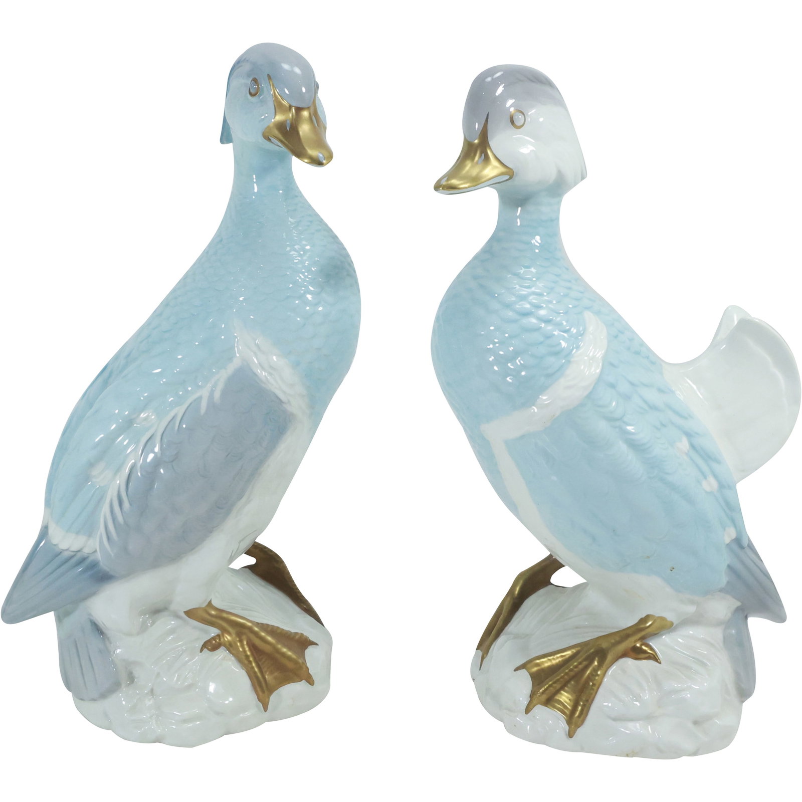 [2] Bouran Italian Ceramic DUCK Figure Statues 13.75 in. and 13.5 in. heights (1 of 20)